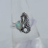Rainbow Moonstone Sea Horse Designer Rings