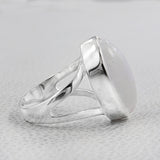 Natural Rainbow Moonstone Silver Rings