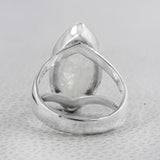 Natural Rainbow Moonstone Silver Rings