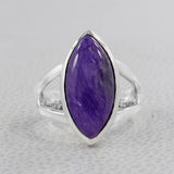 Natural Rainbow Moonstone Silver Rings