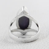 Natural Rainbow Moonstone Silver Rings