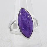 Natural Rainbow Moonstone Silver Rings