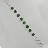 Raw Chrome Diopside Silver Bracelet