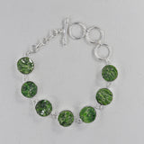 Raw Chrome Diopside Silver Bracelet