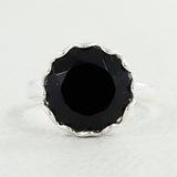 Natural Black Onyx Silver Rings