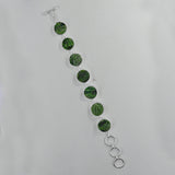 Raw Chrome Diopside Silver Bracelet