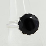 Natural Black Onyx Silver Rings