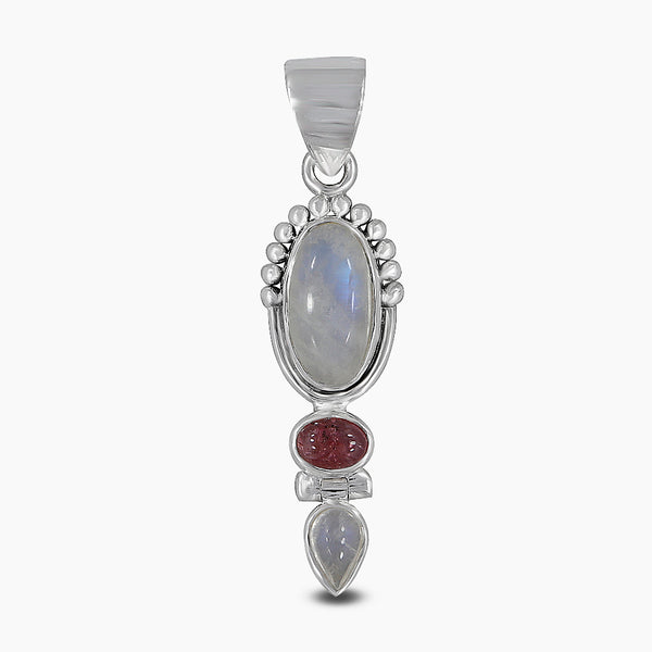 Rainbow Moonstone Silver Pendants