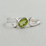 Peridot Birthstone Silver Rings