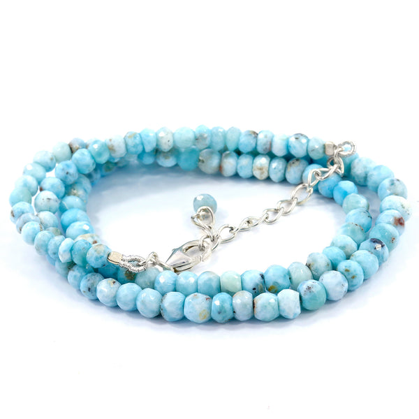 Genuine Larimar micro faceted Beads