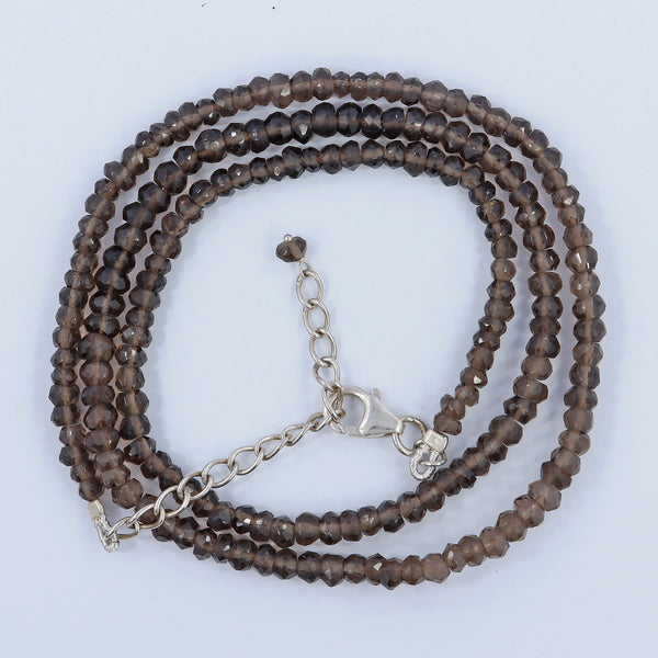 Smoky Quartz Beads Necklace Size 16