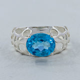 Green Amethyst Silver Ring