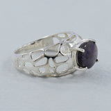 Green Amethyst Silver Ring