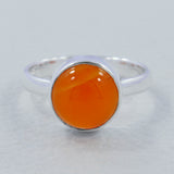 Natural Carnelian Silver Rings