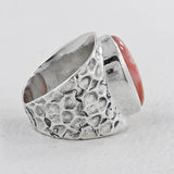 925 Silver Pink Opal Rings
