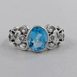 Blue Topaz Silver Ring