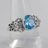 Blue Topaz Silver Ring