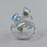 Labradorite & Peridot Silver Rings