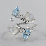 Labradorite & Peridot Silver Rings