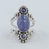 Genuine Tanzanite Silver Rings