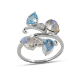 Labradorite & Peridot Silver Rings