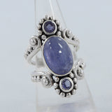 Genuine Tanzanite Silver Rings