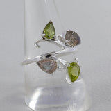 Labradorite & Peridot Silver Rings