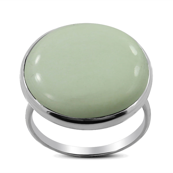 Lemon Chrysoprase Silver Ring