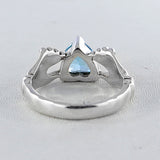 Garnet Heart Shape Silver Rings