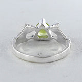 Garnet Heart Shape Silver Rings