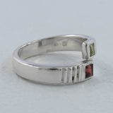 925 Sterling Silver Garnet & Citrine Ring
