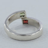 925 Sterling Silver Garnet & Citrine Ring