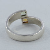 925 Sterling Silver Garnet & Citrine Ring