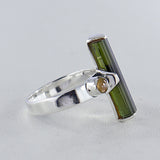 Green Tourmaline Pencil Rings