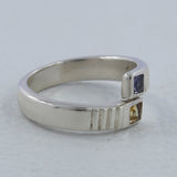 925 Sterling Silver Garnet & Citrine Ring