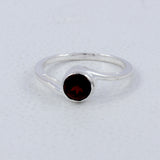 Natural Garnet Silver Rings