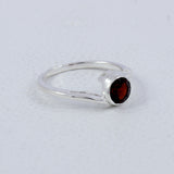 Natural Garnet Silver Rings