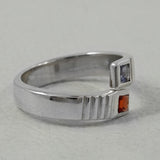 925 Sterling Silver Garnet & Citrine Ring