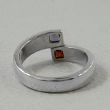 925 Sterling Silver Garnet & Citrine Ring