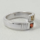 925 Sterling Silver Garnet & Citrine Ring