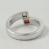 925 Sterling Silver Garnet & Citrine Ring
