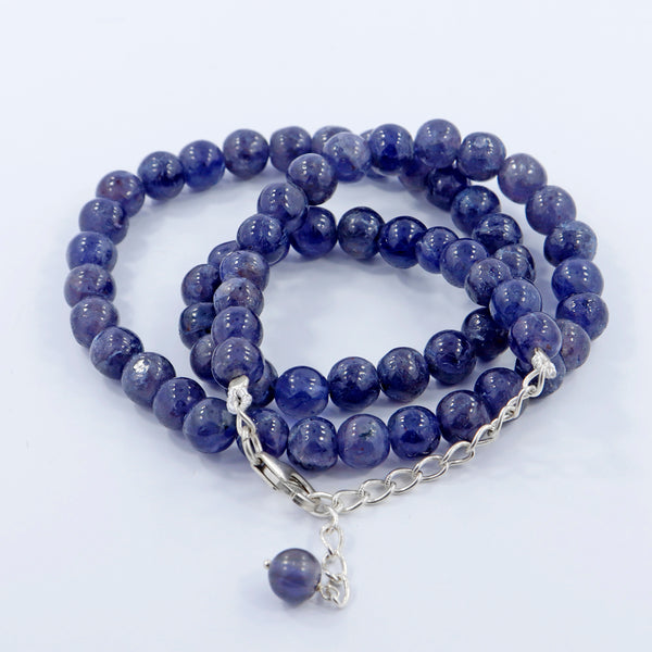 Natural Iolite Gemstone Beads Necklace