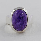 925 Sterling Silver Charoite Ring