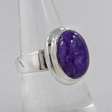 925 Sterling Silver Charoite Ring