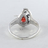 Natural Garnet Silver Rings