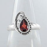 Natural Garnet Silver Rings