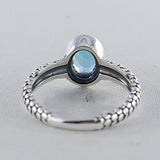 Natural Blue Topaz Silver Rings