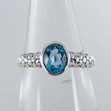 Natural Blue Topaz Silver Rings