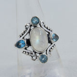 Labradorite Flashy Stone Designer Silver Rings