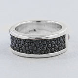 925 Silver Garnet Stingray Design Band Ring